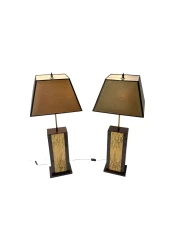 Pair of Hollywood Regency Table Lamps by Georges Mathias Belgium, 1980s