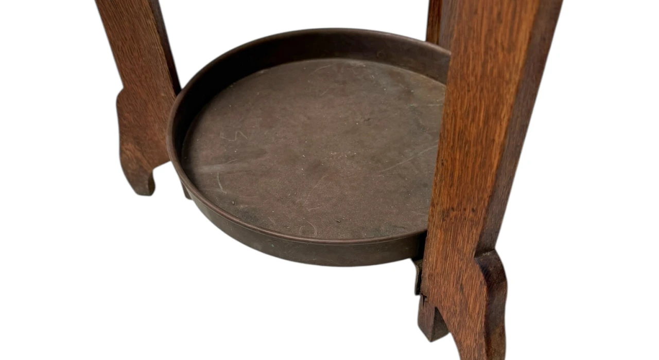 Oak and Brass Arts & Crafts Umbrella Stand, 1900s