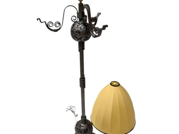 Art Deco Amsterdamse School Floor Lamp by Amsterdamsche Kunstsmederij, 1920s