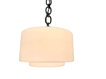 Art Deco Pendant Lamp with Original Milk Glass Shade, 1930s