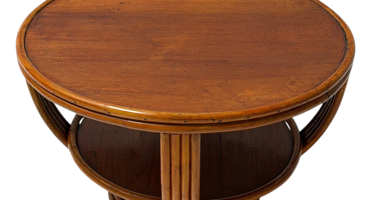 Mid-Century Modern Two-Tier Side Table In the style of Paul Frankl, 1950s