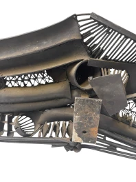 Brutalist Patinated Metal Abstract Sculpture by Frans de Boer Lichtveld, 1964