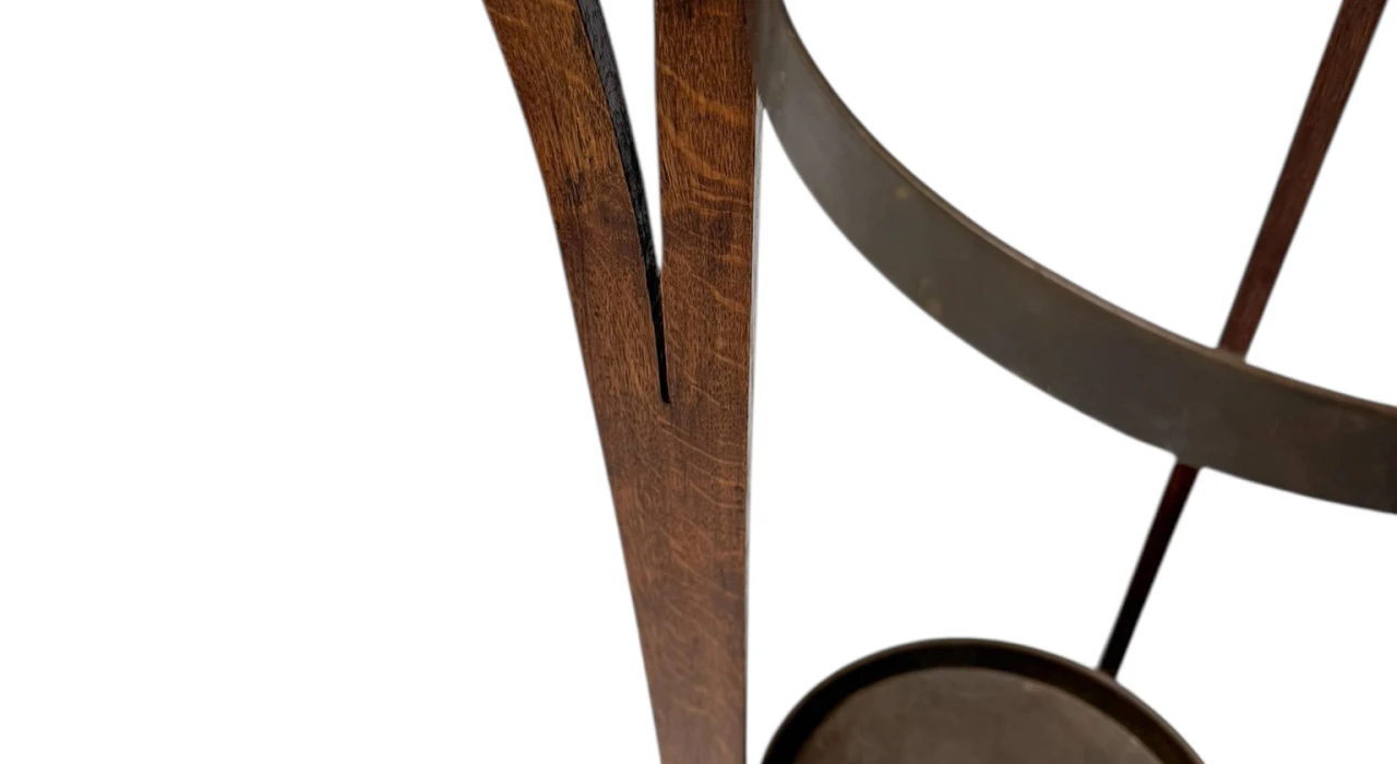 Oak and Brass Arts & Crafts Umbrella Stand, 1900s