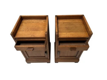 Two Art Deco Modernist Nightstands or Bedside Tables, 1920s