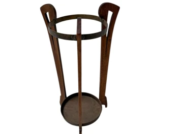 Oak and Brass Arts & Crafts Umbrella Stand, 1900s