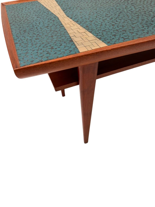 Mid-Century Modern Coffee Table with Mosaic Top by Berthold Muller, 1950s