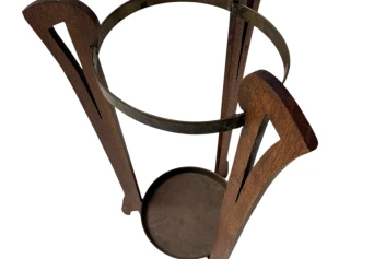 Oak and Brass Arts & Crafts Umbrella Stand, 1900s