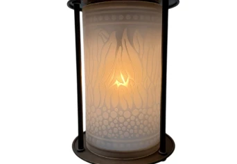 Patinated Brass Arts & Crafts Art Nouveau Lantern, 1900s