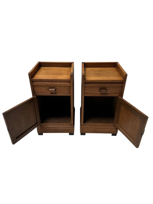 Two Art Deco Modernist Nightstands or Bedside Tables, 1920s