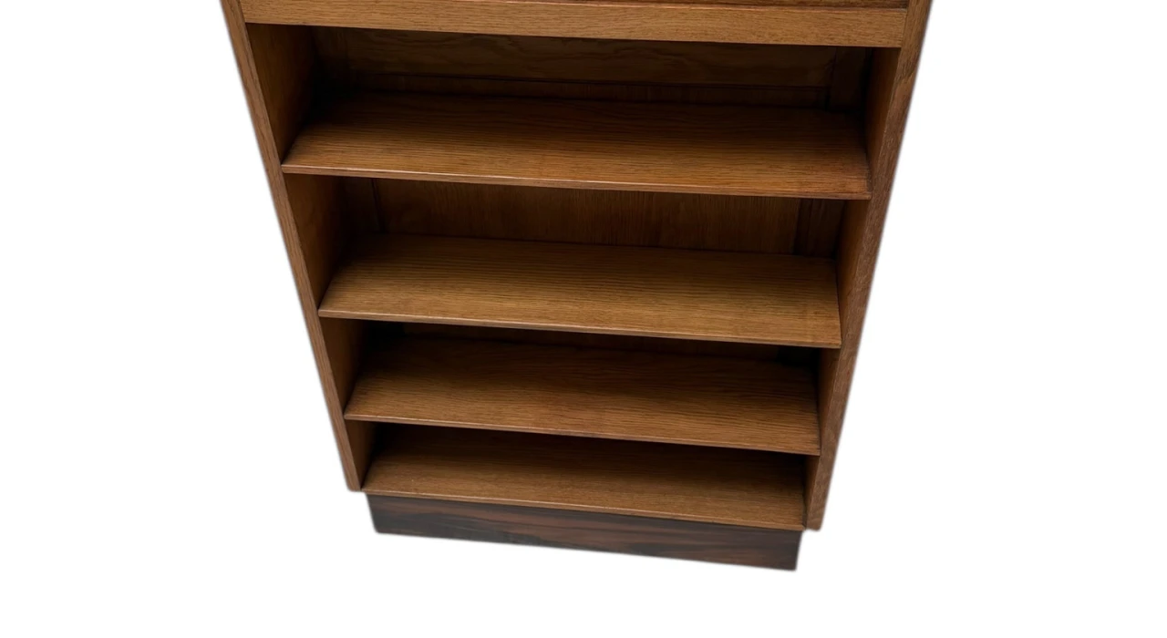 Art Deco Modernist Desk with Asymmetric Open Bookcase, 1920s