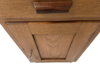 Art Deco Modernist Desk with Asymmetric Open Bookcase, 1920s