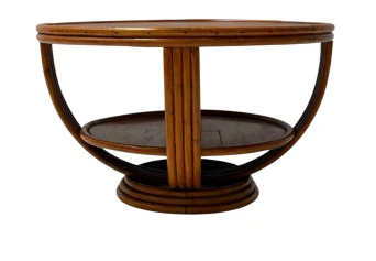Mid-Century Modern Two-Tier Side Table In the style of Paul Frankl, 1950s