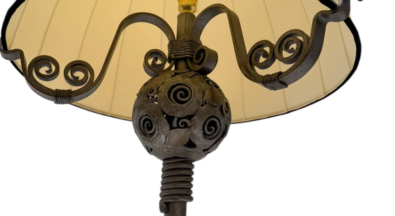 Art Deco Amsterdamse School Floor Lamp by Amsterdamsche Kunstsmederij, 1920s