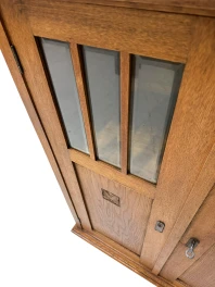 Arts & Crafts Art Nouveau Bookcase with Beveled Glass, 1900s