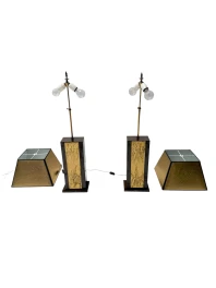 Pair of Hollywood Regency Table Lamps by Georges Mathias Belgium, 1980s