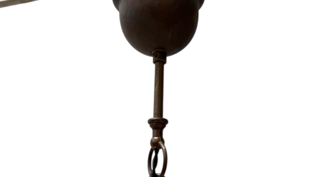 Patinated Brass Arts & Crafts Art Nouveau Lantern, 1900s