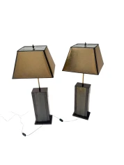 Pair of Hollywood Regency Table Lamps by Georges Mathias Belgium, 1980s
