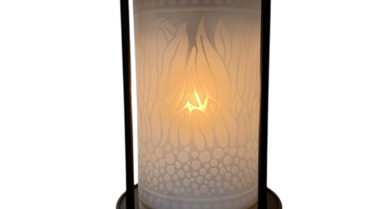 Patinated Brass Arts & Crafts Art Nouveau Lantern, 1900s