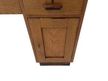 Art Deco Modernist Desk with Asymmetric Open Bookcase, 1920s