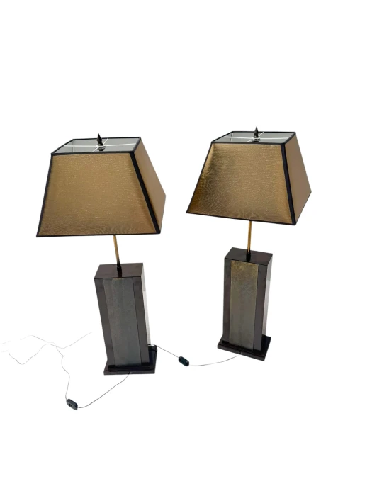 Pair of Hollywood Regency Table Lamps by Georges Mathias Belgium, 1980s