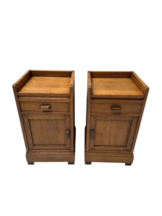 Two Art Deco Modernist Nightstands or Bedside Tables, 1920s