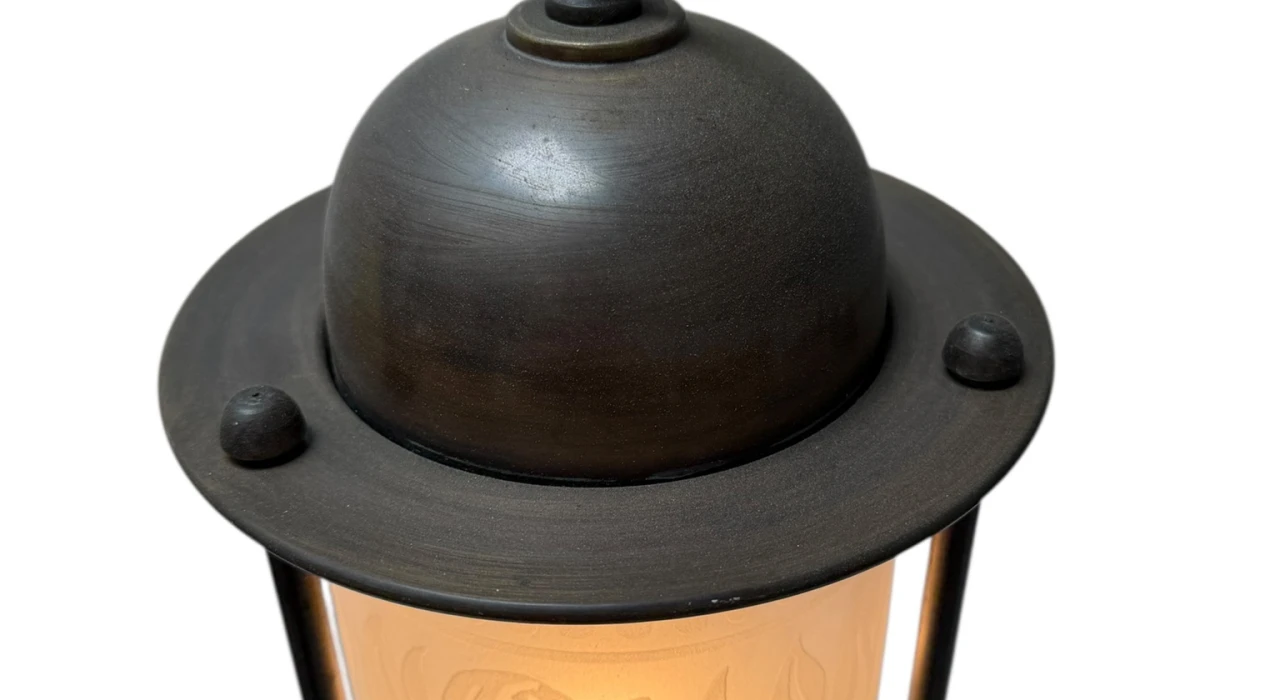 Patinated Brass Arts & Crafts Art Nouveau Lantern, 1900s