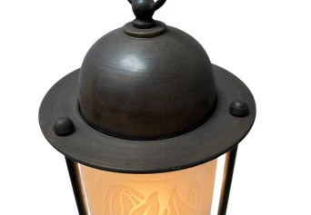 Patinated Brass Arts & Crafts Art Nouveau Lantern, 1900s