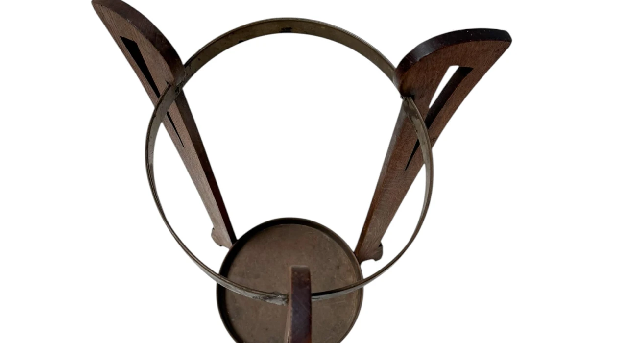 Oak and Brass Arts & Crafts Umbrella Stand, 1900s