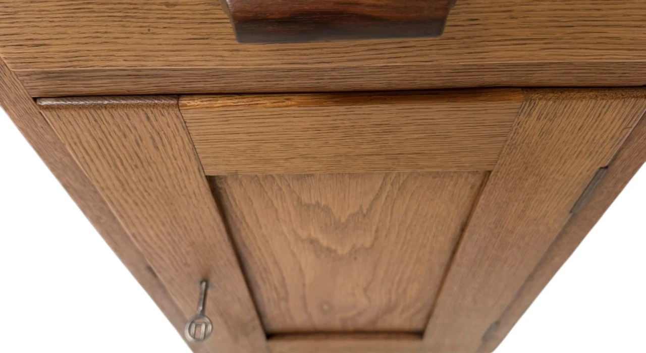 Art Deco Modernist Desk with Asymmetric Open Bookcase, 1920s