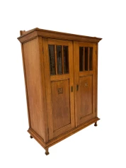 Arts & Crafts Art Nouveau Bookcase with Beveled Glass, 1900s