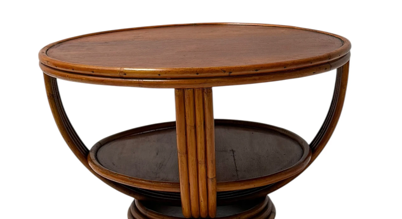 Mid-Century Modern Two-Tier Side Table In the style of Paul Frankl, 1950s