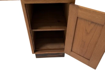 Art Deco Modernist Desk with Asymmetric Open Bookcase, 1920s