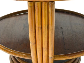 Mid-Century Modern Two-Tier Side Table In the style of Paul Frankl, 1950s