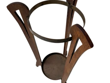 Oak and Brass Arts & Crafts Umbrella Stand, 1900s