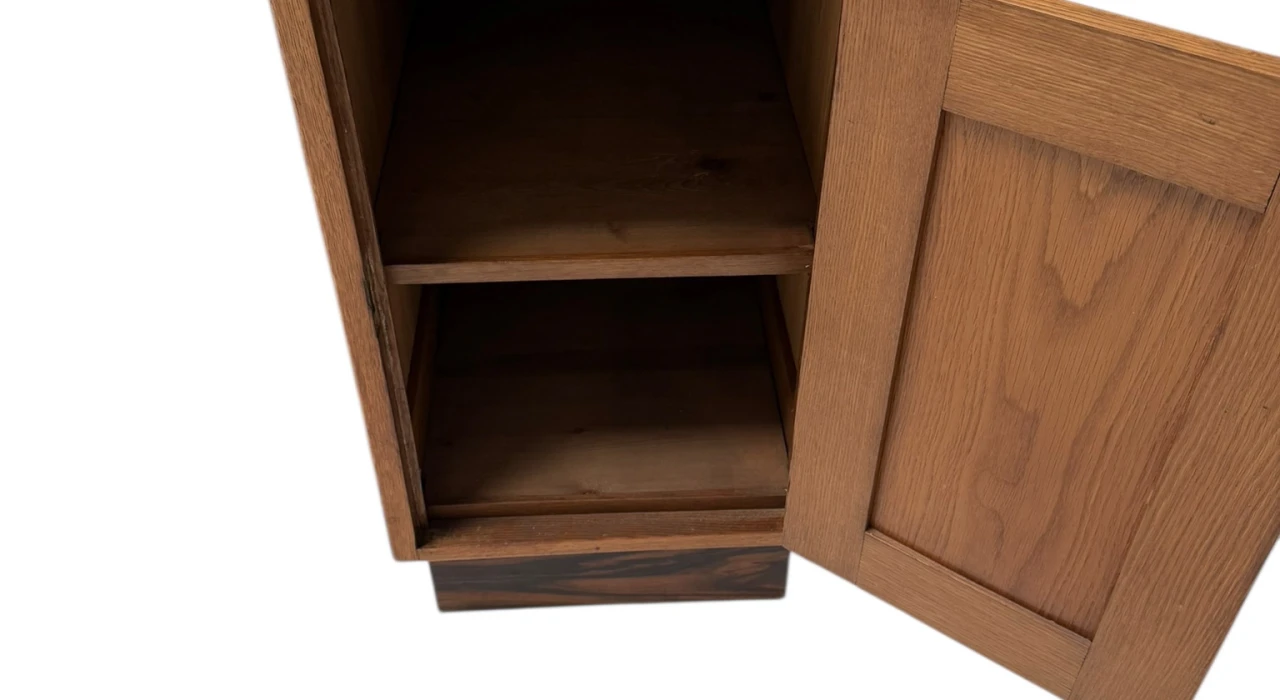 Art Deco Modernist Desk with Asymmetric Open Bookcase, 1920s