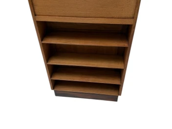 Art Deco Modernist Desk with Asymmetric Open Bookcase, 1920s