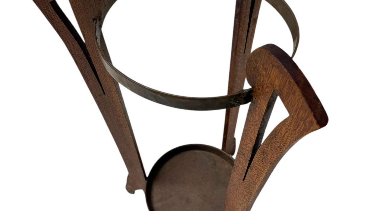 Oak and Brass Arts & Crafts Umbrella Stand, 1900s