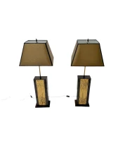 Pair of Hollywood Regency Table Lamps by Georges Mathias Belgium, 1980s