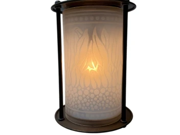 Patinated Brass Arts & Crafts Art Nouveau Lantern, 1900s