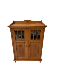 Arts & Crafts Art Nouveau Bookcase with Beveled Glass, 1900s