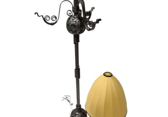 Art Deco Amsterdamse School Floor Lamp by Amsterdamsche Kunstsmederij, 1920s