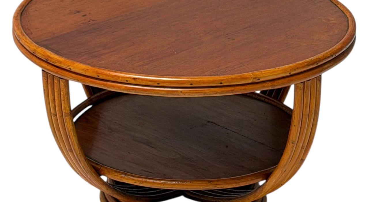 Mid-Century Modern Two-Tier Side Table In the style of Paul Frankl, 1950s