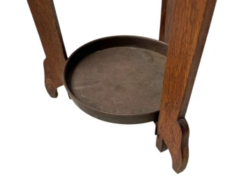 Oak and Brass Arts & Crafts Umbrella Stand, 1900s
