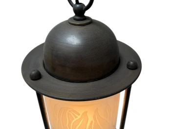 Patinated Brass Arts & Crafts Art Nouveau Lantern, 1900s