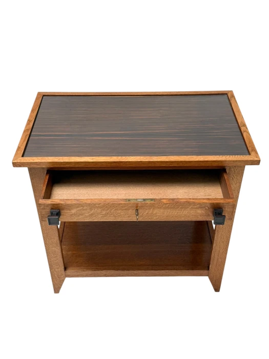 Art Deco Serving Table by Hendrik Wouda, 1924, Solid Oak & Ebony