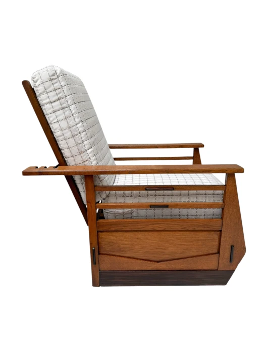 Pair of Art Deco Amsterdamse School Lounge Chairs or Reclining Chairs, 1920s