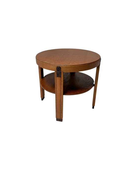 1920s Art Deco Coffee Table by Amsterdamse School, Oak & Ebony