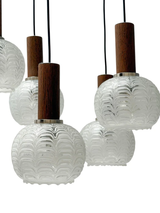 Mid-Century Modern Cascading Chandelier by Hillebrand Germany, 1960s