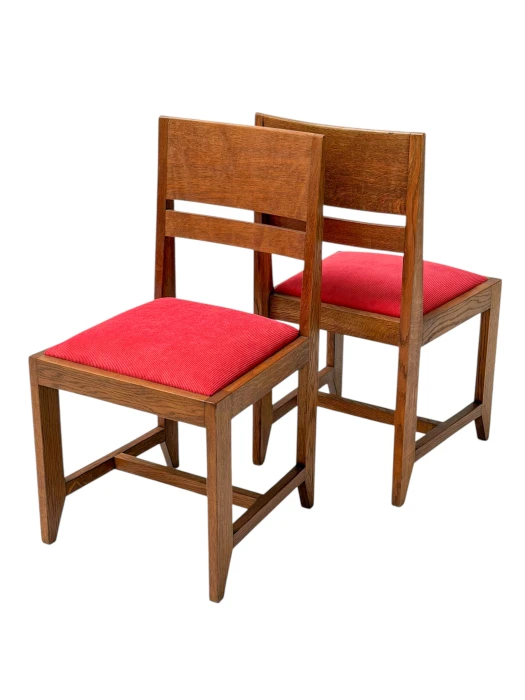 Hendrik Wouda Art Deco Dining Room Chairs Set, Oak, 1924