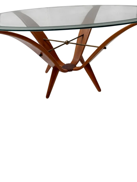 Mid-Century Modern Coffee Table by A.A. Patijn, Walnut & Brass